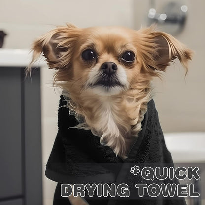 Chumia 4 Pack Dog Towels for Drying Large Microfiber Grooming Tools Absorbent Soft Bath Supplies with Embroidered Paw for Small Medium Pet Products(16 X 32 Inch,Black)5
