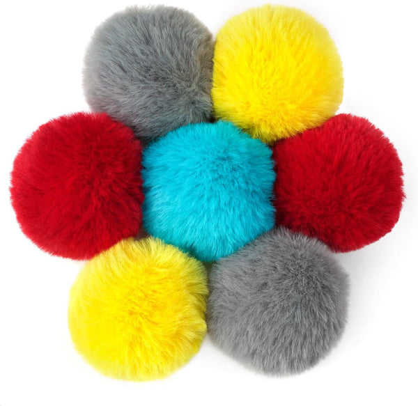CHIWAVA 24PCS 1.8" Catnip Furry Cat Toys Ball Soft Pom Pom Balls Kitten Chasing Quiet Play Assorted Color4
