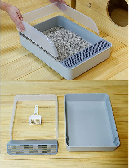 Dog Potty Training Toilet ﻿ Cat Litter Tray High Fence Proof Toilet Large Open Box Mesh Double Layer Pet with Shovel Easy to Clean Supplies5
