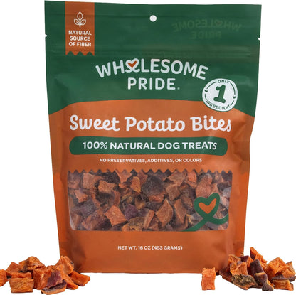 Wholesome Pride Healthy Sweet Potato Chews – Sensitive Stomach Dog Treats, No Preservatives, Single-Ingredient, No Grain, 16 Oz15