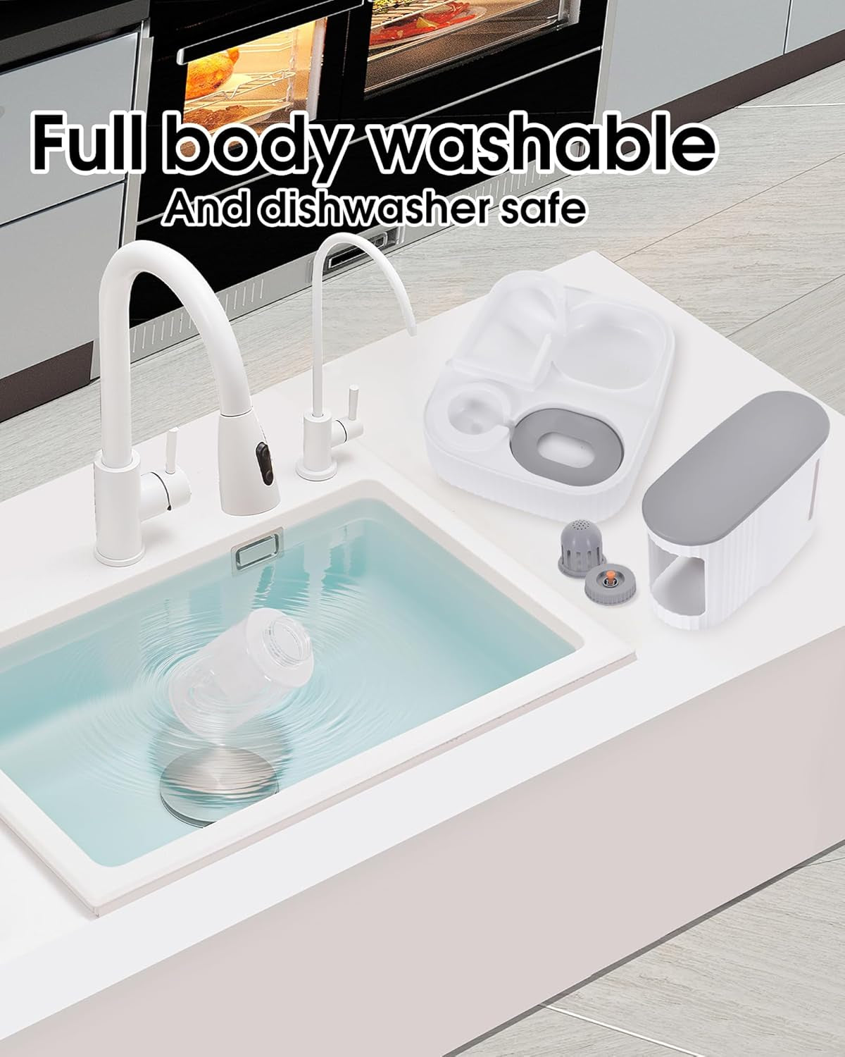 cat-feeder-and-water-dispenser-2-in-1-gravity-automatic-bowl-auto-pet-dry-food-self-feeding-container-dishes-set-for-dog-puppy-kitten-kit-set-grey