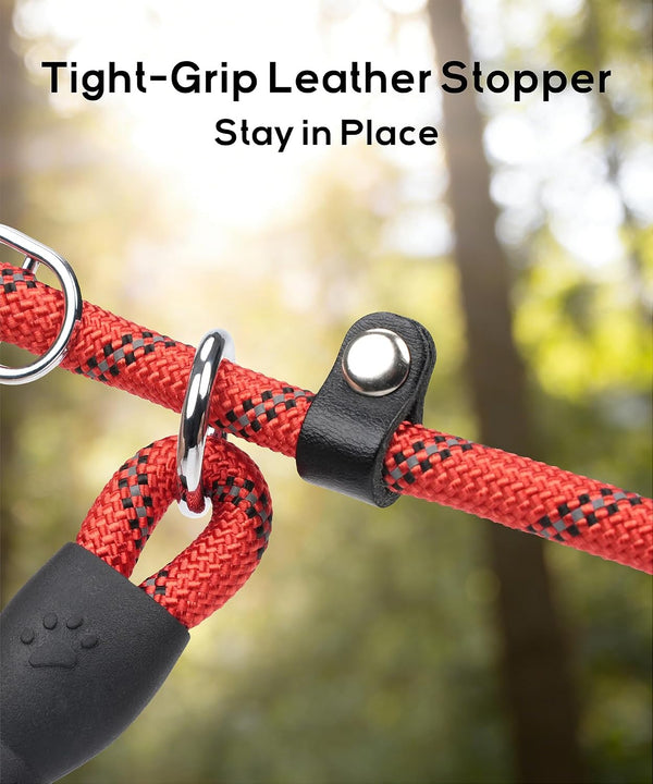 Tagme Slip Lead for Dogs, No Pull Training Leash, Padded Handle (Hot Pink) | Braided Climbing Rope, Reflective Stitching, 6 Ft, Fits Small to Large Dogs up to 250 Lbs, Cushioned Grip, No Leash Burn7