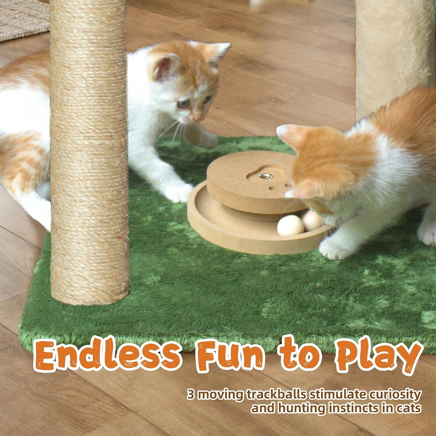 fantasreen-cat-scratching-post-28-inches-small-cat-tree-tower-with-hammock-cat-toy-wooden-interactive-condo-for-kitten-and-adults-cat