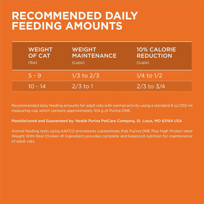 Purina ONE High Protein, Healthy plus Ideal with Chicken Dry Cat Food Control Formula - 7 Lb. Bag5