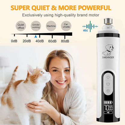2026 Upgraded Silent Groom Pro Nail Grinder - 3-Speed Cordless Grooming Pro Nail Grinder, Pet Nail Trimmer with 2 LED Light,Usb-C Rechargeable & 2 Grinding Wheels for Small Medium Large Dogs and Cats4