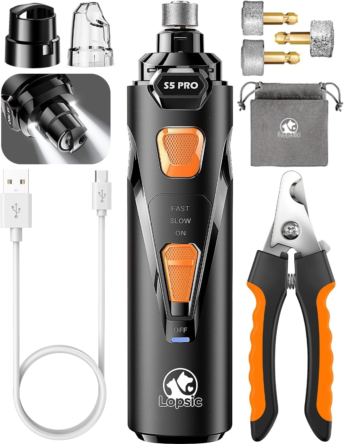 whisper-quiet-dog-nail-grinder-safe-stress-free-for-sensitive-dogs-cats-4-led-lights-3-grinding-bits-3-speed-pet-nail-trimmers-rechargeable-painless-grooming-kit-for-all-breeds-sizes