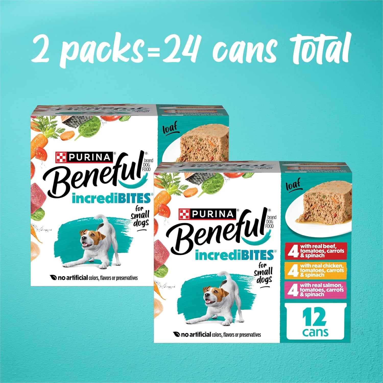 purina-beneful-small-breed-wet-dog-food-variety-pack-incredibites-loaf-chicken-beef-and-salmon-flavors-2-packs-of-12-3-oz-cans