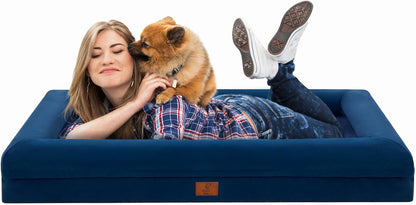 XL Orthopedic Waterprood Dog Bed for Extra Large Size Dogs | 360 Degree Bolster Support, Egg Crate Foam, Waterproof Liner, Non-Slip Bottom, Machine Washable Cover, 45 X 35 Inch33