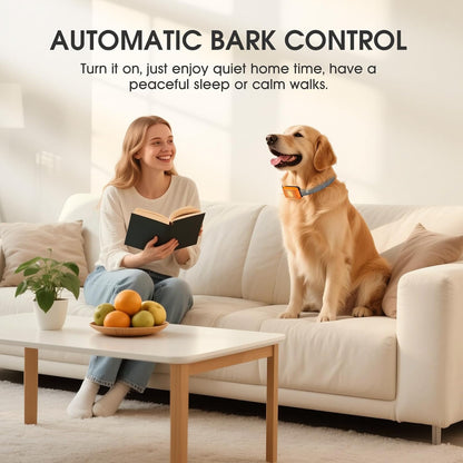 Dog Bark Collar for Large Medium Small Dogs, Effective No-Bark Collar, Smart Barking Collar, Rechargeable Bark Collar with 7 Sensitivity, 3 Modes, Waterproof, Neon Orange7