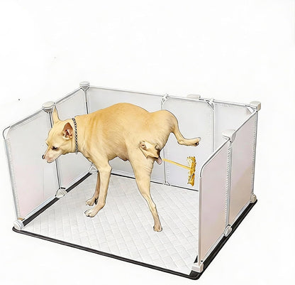 Litter Box Splash Guard, Litter Box Pee Shields for Dogs, Easy to Clean Indoor Dog Fence with Puppy Pee Pad Holder Tray Fits Suitable for Small and Young Dogs（Small）1