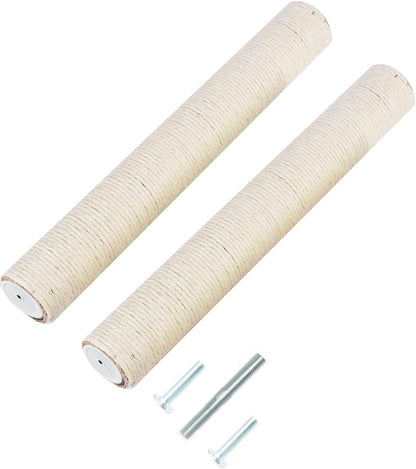2Pcs M10 Cat Tree Replacement Post - 10Mm Bolt Sisal Cat Scratching Post Replacement Pole DIY M10 Bolt Sturdy PVC Tubes Screws Included (2.36 * 19.68")11