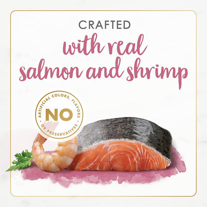 Purina Fancy Feast Wet Cat Food Gourmet Naturals Wild Alaskan Salmon and Shrimp Recipe in Wet Cat Food Gravy - (Pack of 12) 3 Oz. Cans4