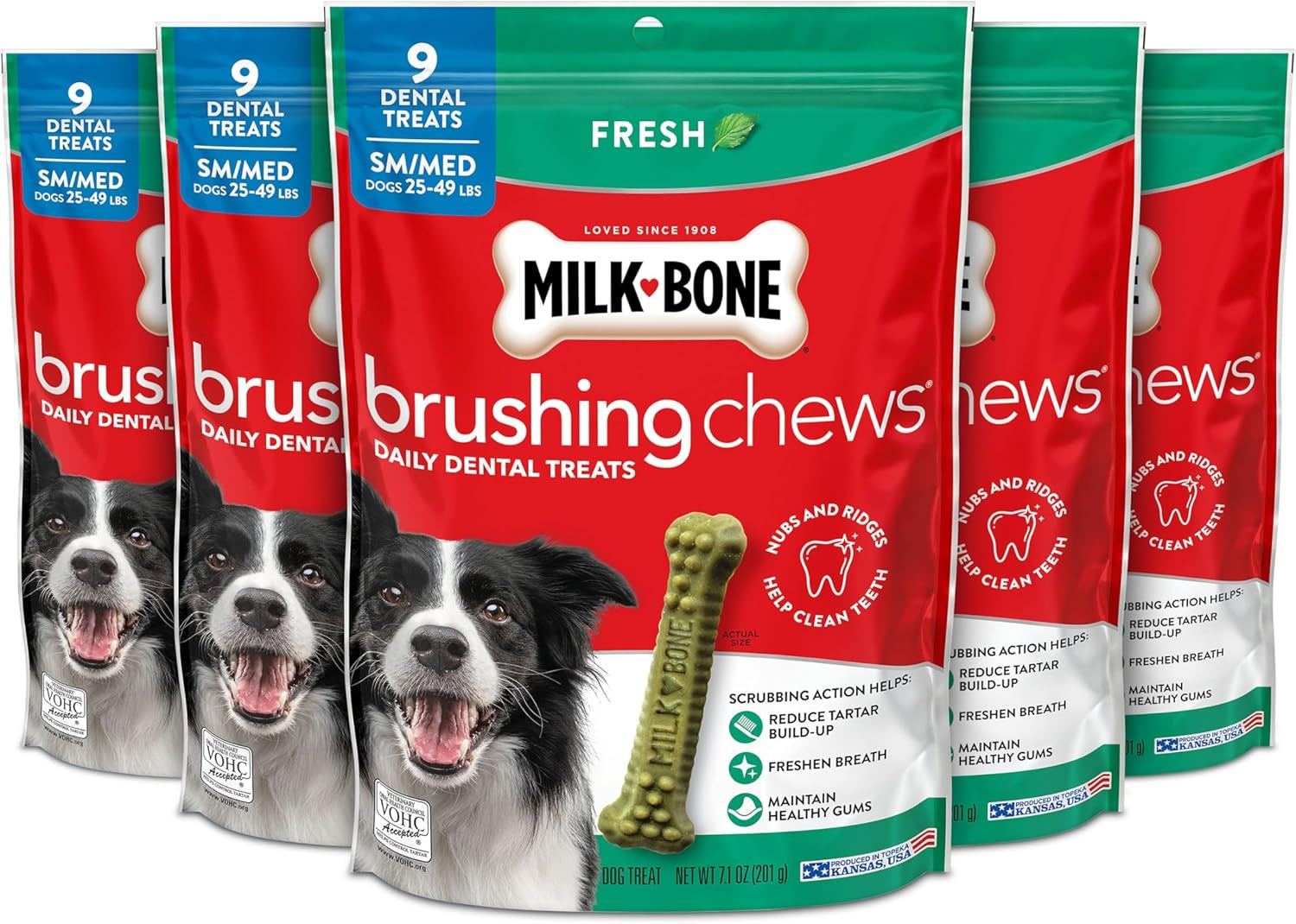 milk-bone-brushing-chews-small-medium-fresh-flavor-25-dental-treats-19-6-oz-bag-daily-dental-dog-treats-for-dogs-25-49-lbs-fresh-mint-flavor