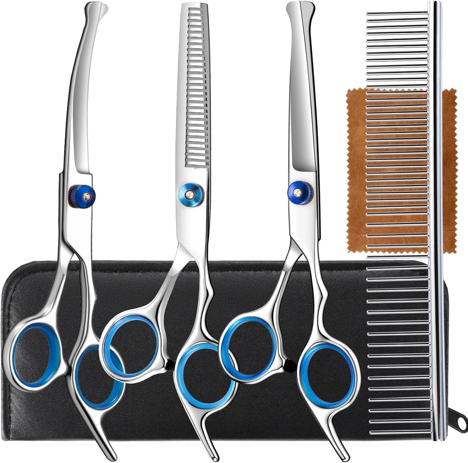 5-in-1-upgraded-thicken-dog-grooming-scissors-professional-dog-scissors-for-grooming-with-safety-round-tips-lengnoyp-stainless-steel-thinning-shears-pet-cat-shears-for-grooming-kit