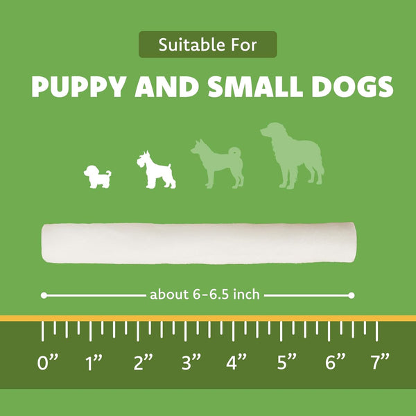 MON2SUN Dog Treats, 6Inch Natural Flavor Rawhide Rolls, 22.58 Oz | 40 Count, Long-Lasting Chew, Teeth Cleaning, No Artificial Colors，Suitable for Puppy and Small Dogs2
