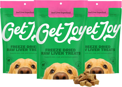 Get Joy Freeze Dried 100% Beef Liver Dog Treats, 4Oz | Single Ingredient Organ Meat, High Protein Raw Dog Food Topper, Snack & Training Rewards | Grain Free, Gluten Free, Filler Free14