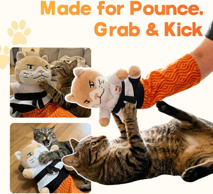 KARATE KITTY Cat Wrestling Glove & Puppet Toy with Arm Sleeve | Interactive Boxing Cat Toy with Arm Sleeve, Puppet-Style Motion, Crinkle Ears and Catnip Pocket for Active Indoor Play5