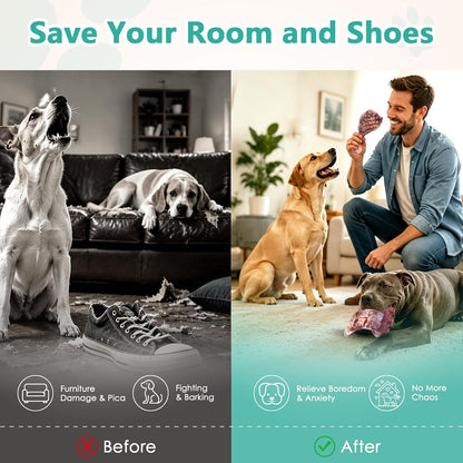Fuufome Dog Chew Toys for Aggressive Chewers & Large Dogs Tough Nylon Bone | Indestructible Hard, Power Chewing, Teeth Cleaning Textures to Keep Them Busy, 2 Pack Steak & Ribs Toy for 20–100 Lbs Dogs7