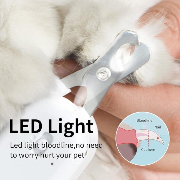 PAKEWAY Pet Nail Clipper with LED & -U-V Light, Cat Claw Trimmer with Ultra Bright LED Light for Nail Bloodline to Avoid over Cutting, Sharp Angled Blade Grooming Tool for Dog Cat Rabbit Small Animals3