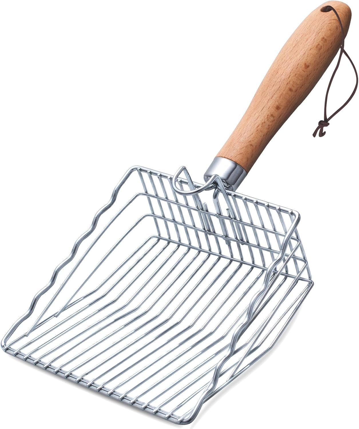 cat-litter-scoop-kitty-metal-scooper-with-hook-and-hole-non-stick-stainless-steel-kitten-poop-lifter-durable-heavy-duty-sifter-easy-to-clean-saves-time-for-litter-box