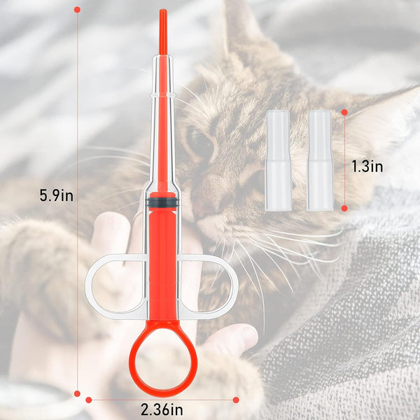 2 Pcs Pet Pill Plunger Popper for Small Cats Dogs,Red2