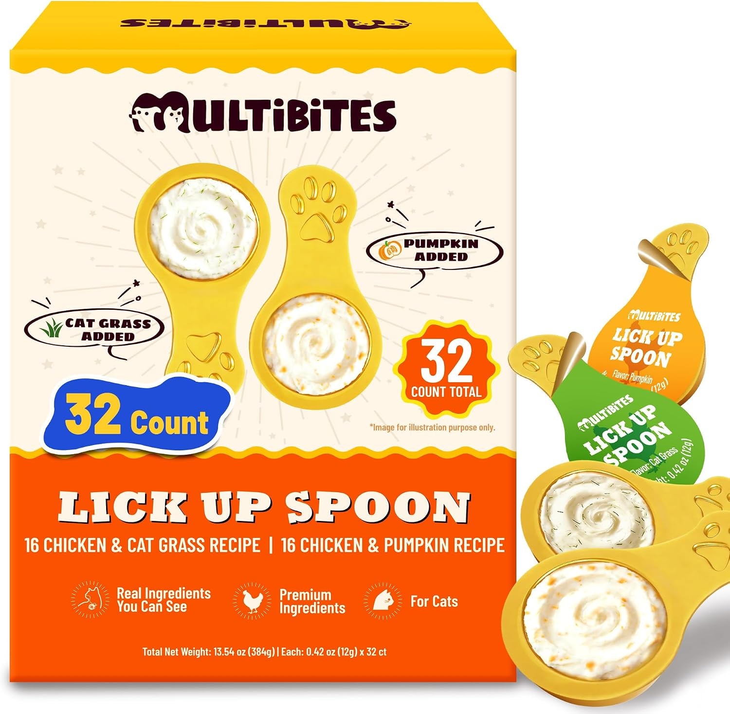 lickable-cat-treats-with-lick-up-spoons-healthy-wet-cat-snacks-for-digestive-support-grain-free-kitten-treats-with-taurine-vitamins-cat-grass-pumpkin-variety-pack-32-spoons