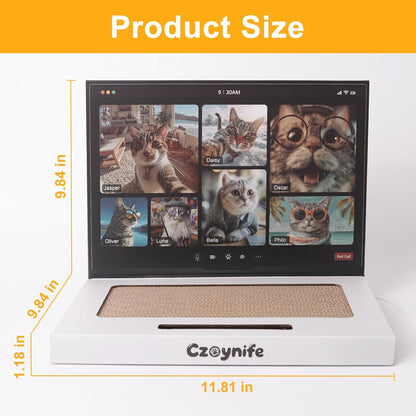 Cat Laptop Scratcher, Cat Scratcher Cardboard, Interactive Toys, Kitten Supplies and Stuff for Indoor Cats3