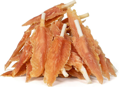 MON2SUN Dog Treats, Chicken Wrapped Triangle Rawhide Sticks, 18.34 Oz | 4–4.5 Inch Size, 40 Count Pack, High Protein, Easy-To-Hold Design, for Puppies & Small Dogs, Daily Rewards1