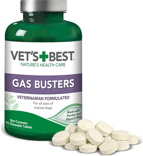 Vet'S Best Gas Busters Digestive Support Tablets for Dogs, 90 Count | Helps Relieve Gas, Bloating & Constipation, Supports Healthy Digestion, Chewable Daily Digestive Aid for Dogs7