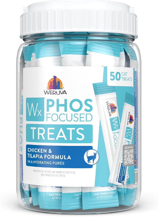 Weruva Wx Phos Focused, Lickable Cat Treats Variety Pack, 0.5Oz Tube, Pack of 2416