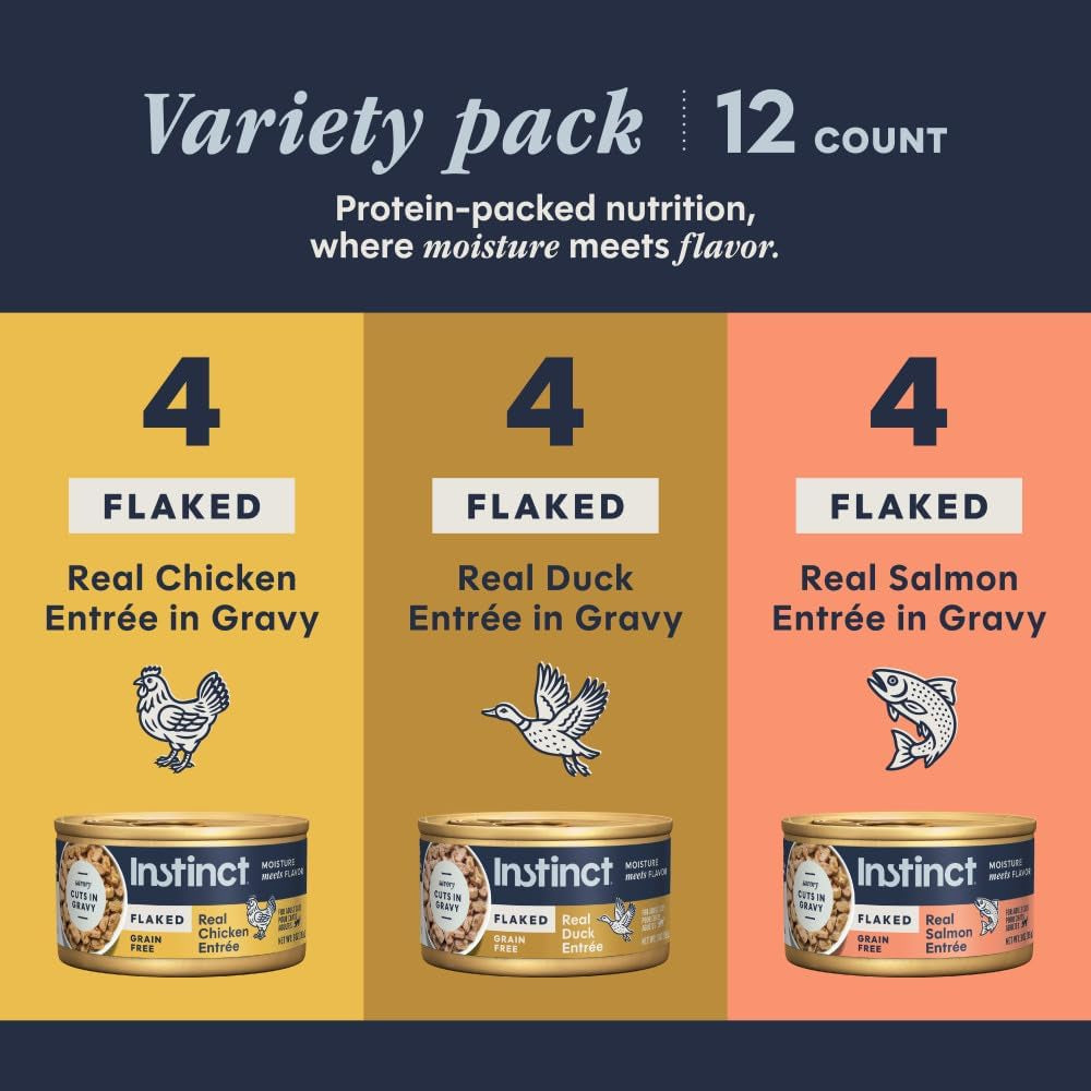 instinct-flaked-entrees-wet-canned-cat-food-variety-pack-3-oz-12-count-tender-flaked-cuts-in-savory-gravy-high-protein-real-meat-whole-food-ingredients-grain-free-hydration-support