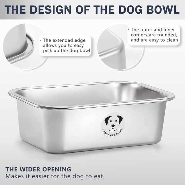 Stainless Steel Dog Bowls for Large Dogs, High Capacity Metal Dog Food Bowls, Food and Water Bowl for Larges, X-Large, and Big Dogs 1.25 Gallons7