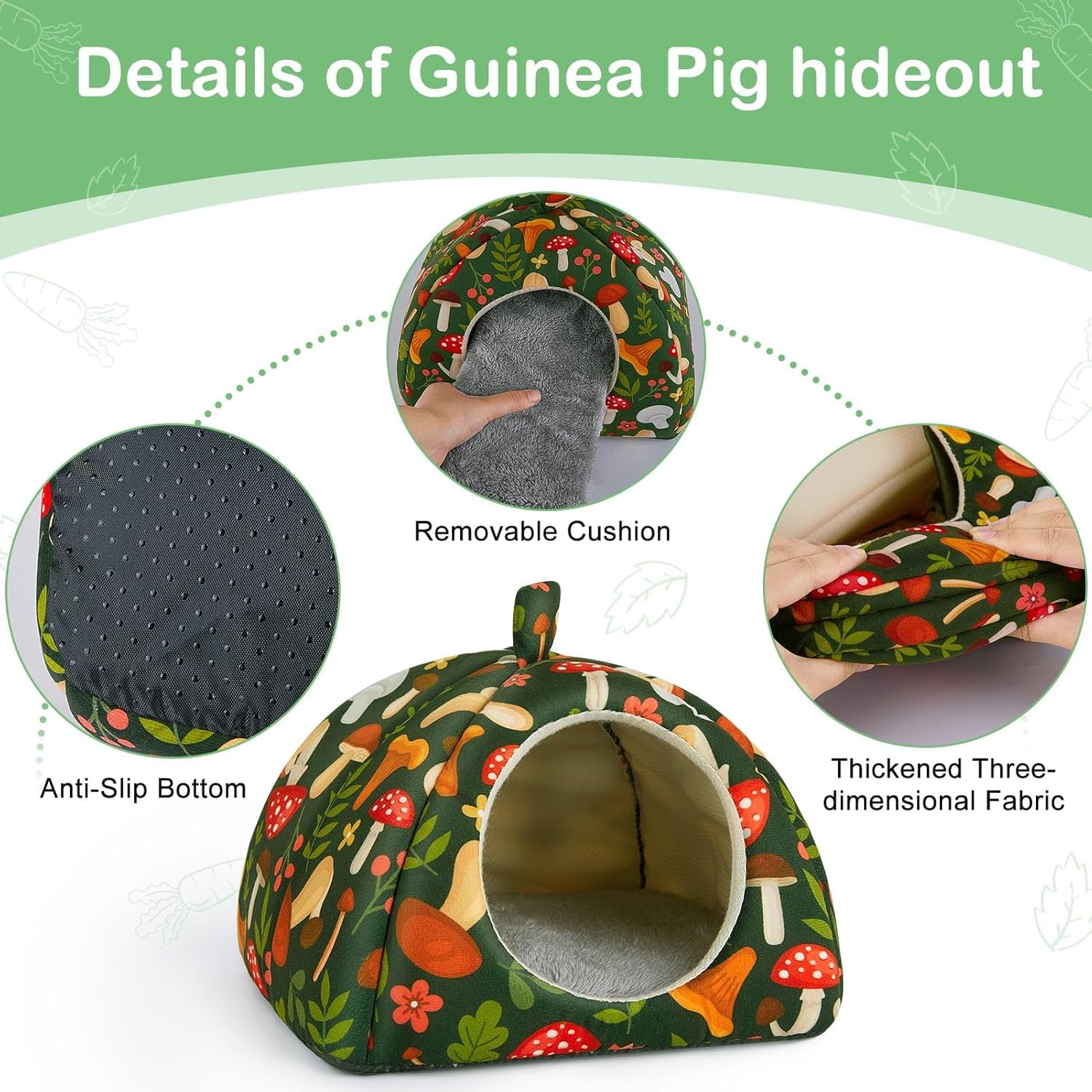 bienbee-guinea-pig-hideout-2-piece-washable-set-for-small-animals-small-guinea-pig-bed-with-soft-plush-resilient-padding-and-easy-machine-washing-for-resting-hiding-and-tunnel-playing