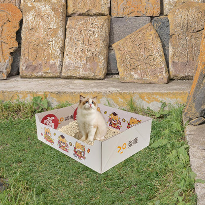 Portable Collapsible Cat Litter Box, Foldable Disposable Fiber Litter Tray 38X29X12Cm, Travel-Friendly Indoor Outdoor Kitten Potty for Pet Cleaning and Housebreaking6