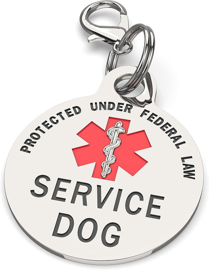 Service Dog Tag Double Sided with Federal Protection, 1.25 Inch | Federal Protection, Medical Alert Symbol,Protected by Federal Law Easily Attach to Collar, Harness, Vest9