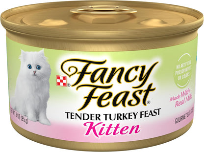Purina Fancy Feast Kitten Tender Turkey Feast Wet Kitten Food Pate - (Pack of 24) 3 Oz. Cans1