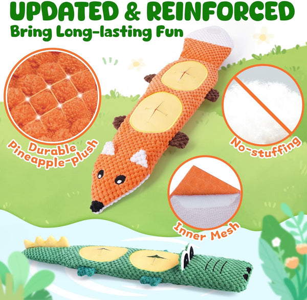 XIUGOAL Dog Toys for Aggressive Chewers, 2 Pack No Stuffing Dog Toys for Boredom and Teething, Squeaky Chew Toy for Small, Medium Breed to Keep Them Busy4