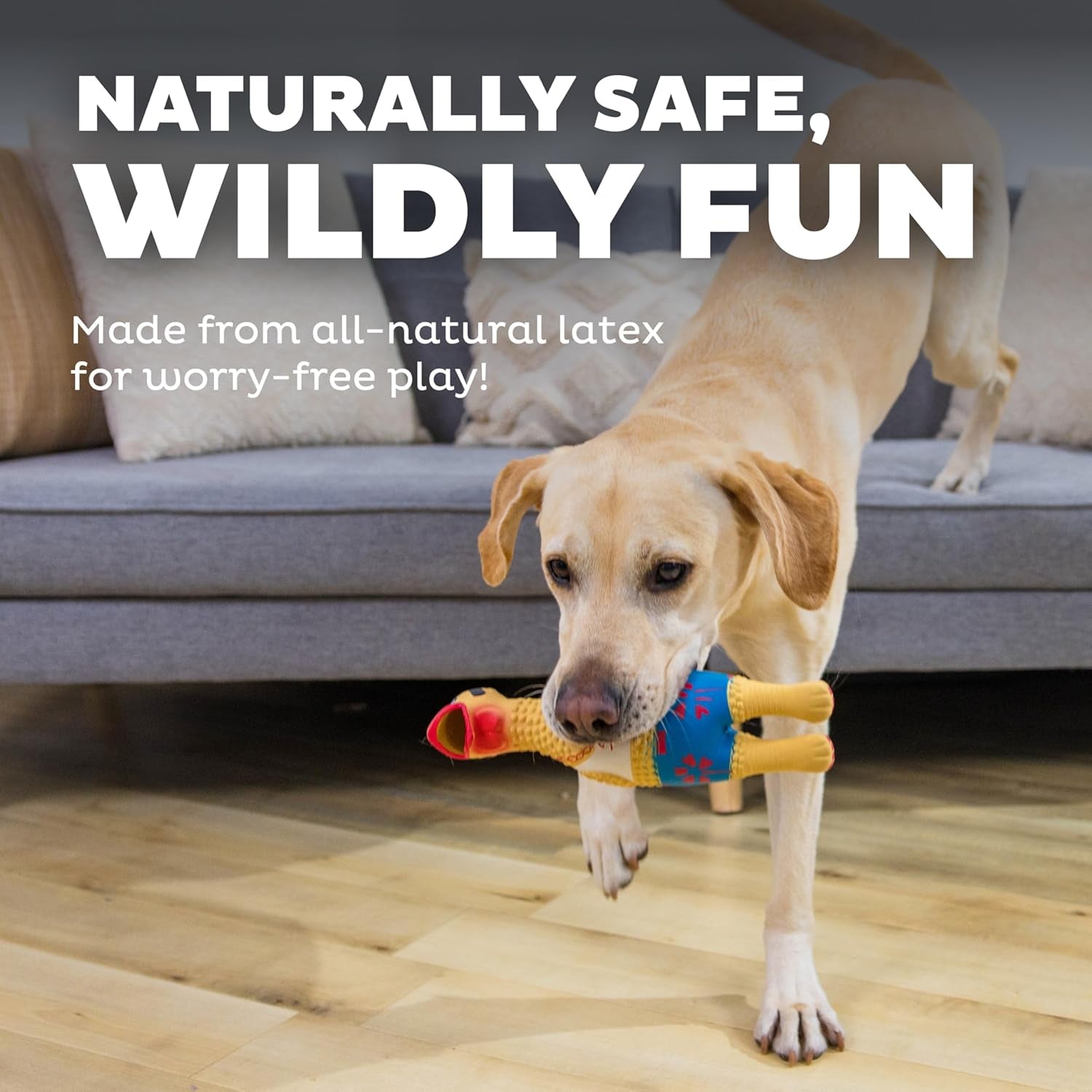 outward-hound-by-charming-pet-squawkers-earl-latex-squeaky-rubber-chicken-dog-toy-funny-interactive-holiday-toy-for-dogs-large-size
