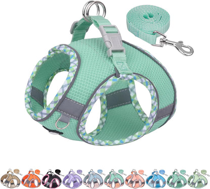 AIITLE Tiny Dog Harness - Lightweight Mesh Step-In Vest for Puppy, Reflective & Escape-Proof Design with High-Stick Magic Tape - Indoor/Outdoor Use for Chihuahua, Maltese, Shih Tzu(Brown-Beige, XXXS)13