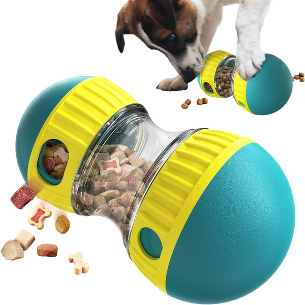 BSISUERM Dog Puzzle Toy Adjustable Treat Dispensing Ball Food Dispenser Tough Slow Feeder Puppy Enrichment Training Toy Pet Interactive Chase Toys for Small Medium Large Dogs to Keep Them Busy, Green1