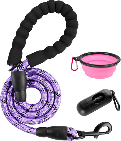 BARKBAY Dog Leashes for Large Dogs Heavy Duty Dog Leash 4/5/6 FT with Comfortable Padded Handle and Highly Reflective Threads for Medium Large Dogs Walking Training Running (5Ft-1/2'',Pink)16