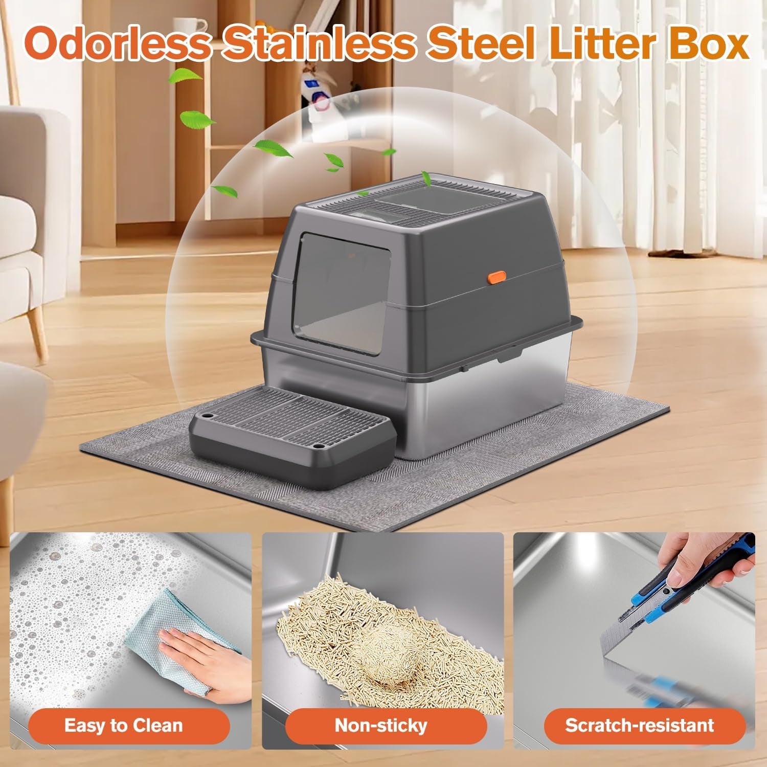 xxxl-stainless-steel-litter-box-with-lid-extra-large-28-lx20-dx18-1-h-litter-box-for-big-cats-enclosed-jumbo-metal-litter-boxes-with-removable-cover-footboard-anti-leakage-odorless