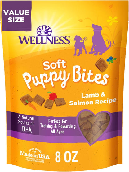 Wellness Soft Puppy Bites Dog Training Treats, Natural, Grain Free, Lamb and Salmon Recipe, 8 Oz Bag1