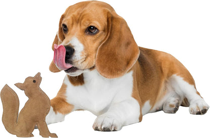 SPOT Dura-Fused Leather Squirrel Dog Toy – Real Leather & Jute Fabric, Double-Stitched & Durable, Soft Stuffed Squeaky Interactive Chew Toy for Moderate Chewers, Small & Medium Dogs, 8In19