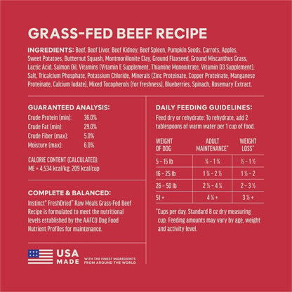 Instinct Freeze-Dried Meals, Freshdried Bites, Natural Dog Food, Grain-Free - Grass-Fed Beef, 25 Oz. Bag7