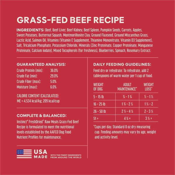 Instinct Freeze-Dried Meals, Freshdried Bites, Natural Dog Food, Grain-Free - Grass-Fed Beef, 25 Oz. Bag7
