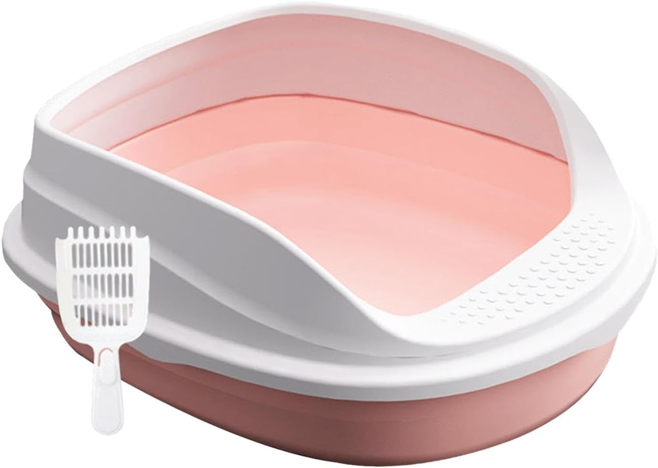 pet-litter-pan-with-scooper-open-top-litter-box-with-high-sides-non-slip-bottom-easy-to-clean-cat-litter-tray-for-indoor-cats-45cm