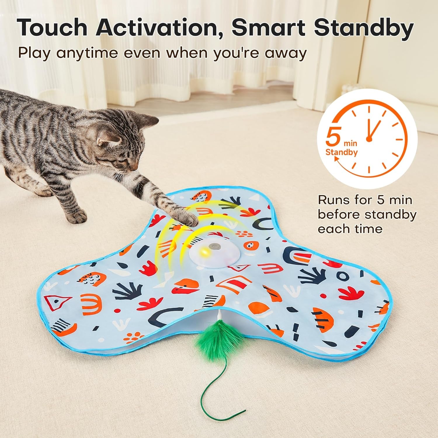 potaroma-hide-and-seek-interactive-cat-toys-moving-concealed-wand-feather-automatic-chargeable-indoor-kitten-exercise-kicker-mouse-squeaky-floral-cover