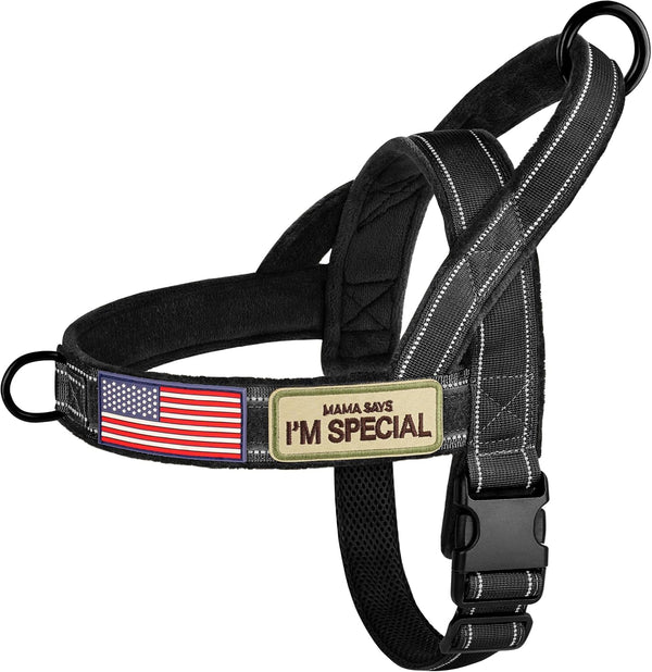 Forestpaw No Pull Dog Harness with Large Handle,Comfortable,L,Brown | Adjustable Fits Chest 26-31",50-80 Lbs,Slip On,Quick Release,Easy Control,Soft Padded,For Medium Large Dogs Walking Training12