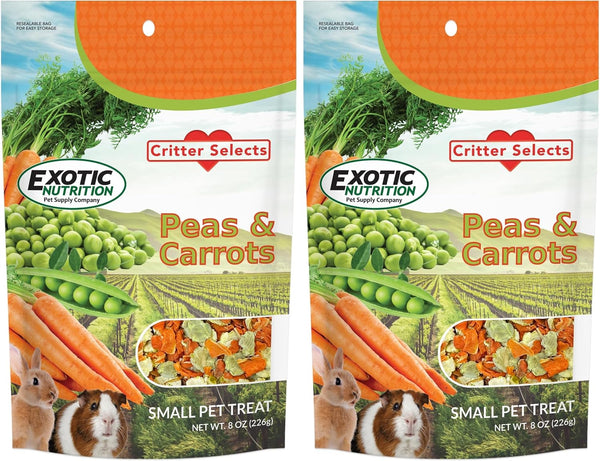 Exotic Nutrition Peas & Carrots 8 Oz. - Healthy Natural Mixed Dried Vegetable Treat - for Rabbits, Guinea Pigs, Hamsters, Chinchillas and Small Pets5